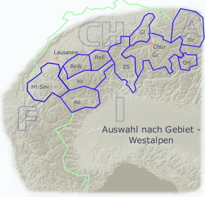 Westalpen - Auswahl nach Gebiet